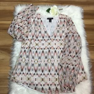 White House Black Market Open Sleeved Blouse Sz 12